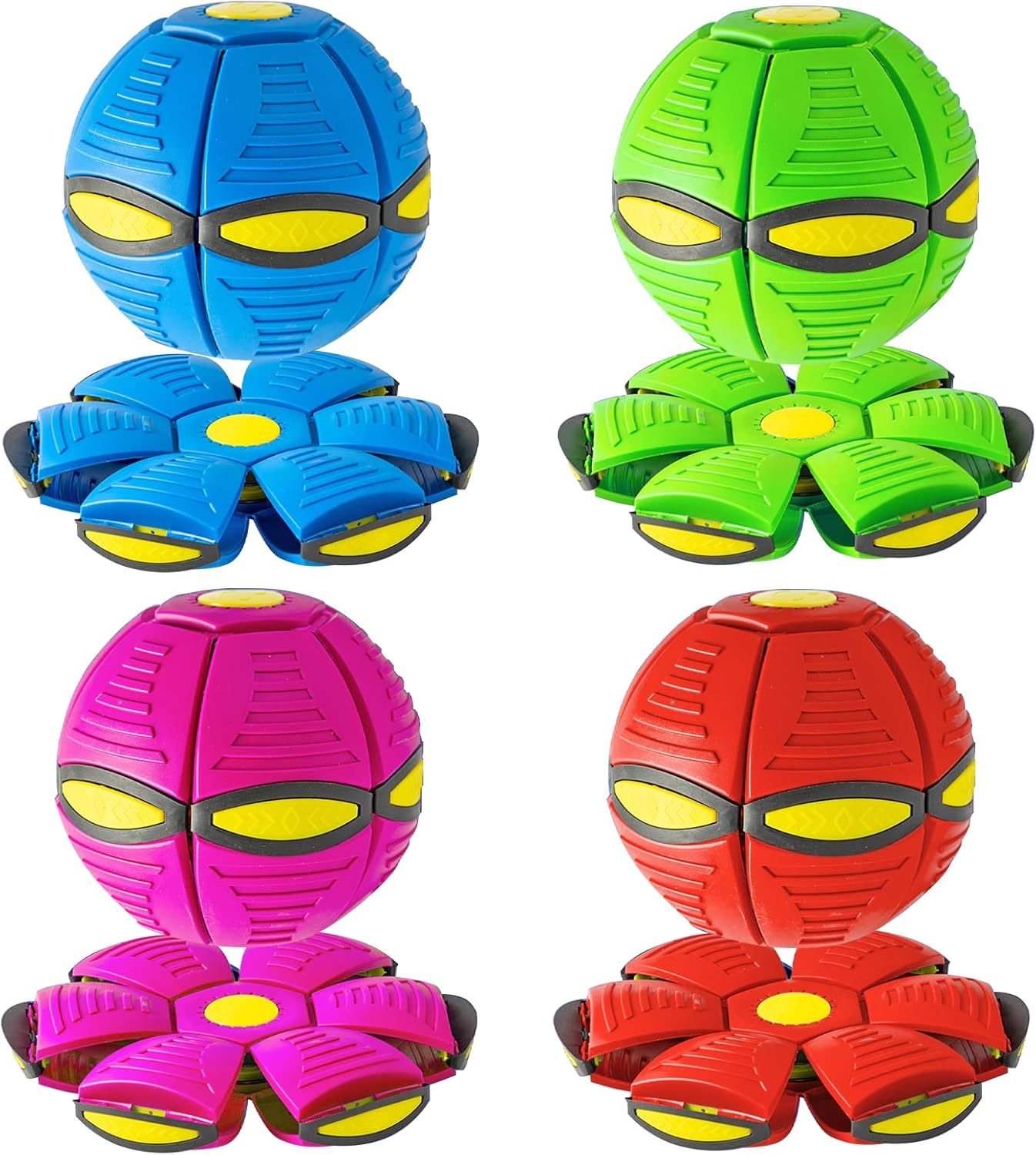 UFO Flying Saucer Dog Toy - Interactive Transforming Ball with LEDs