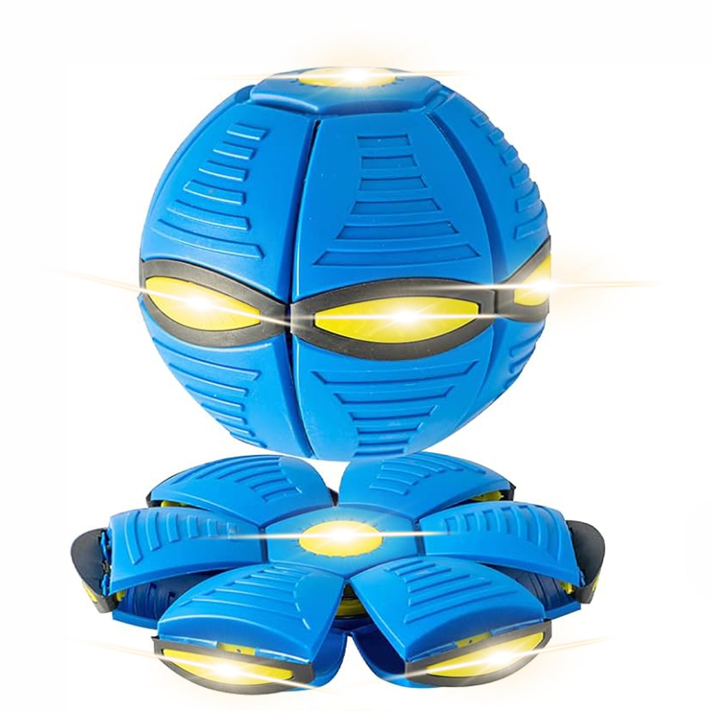 UFO Flying Saucer Dog Toy - Interactive Transforming Ball with LEDs