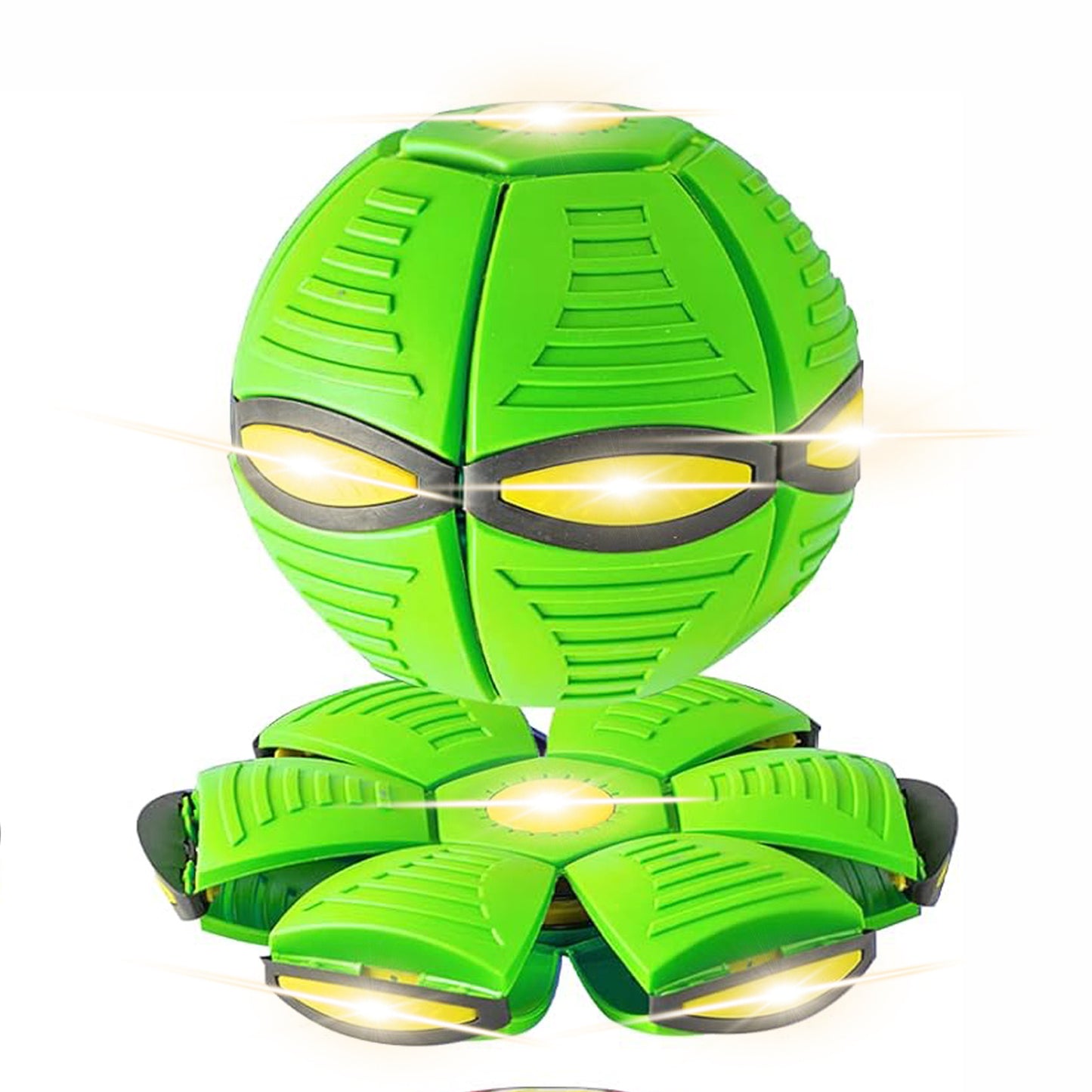 UFO Flying Saucer Dog Toy - Interactive Transforming Ball with LEDs