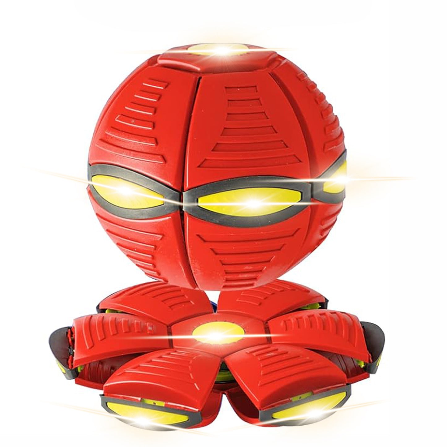 UFO Flying Saucer Dog Toy - Interactive Transforming Ball with LEDs